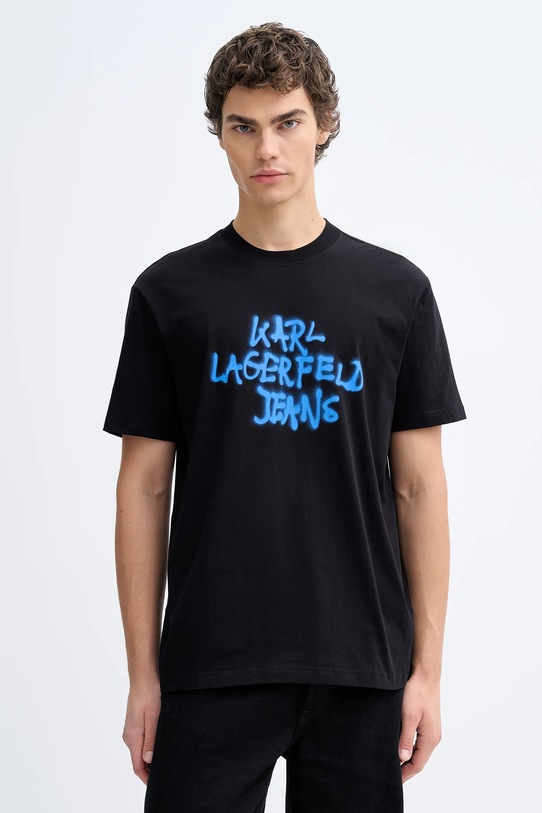 Karl Lagerfeld Jeans t-shirt bawełniany nadruk czarny B1M17065