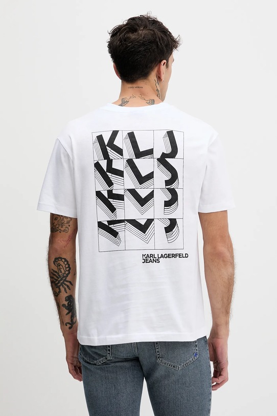Karl Lagerfeld Jeans t-shirt bawełniany nadruk biały B1M17067