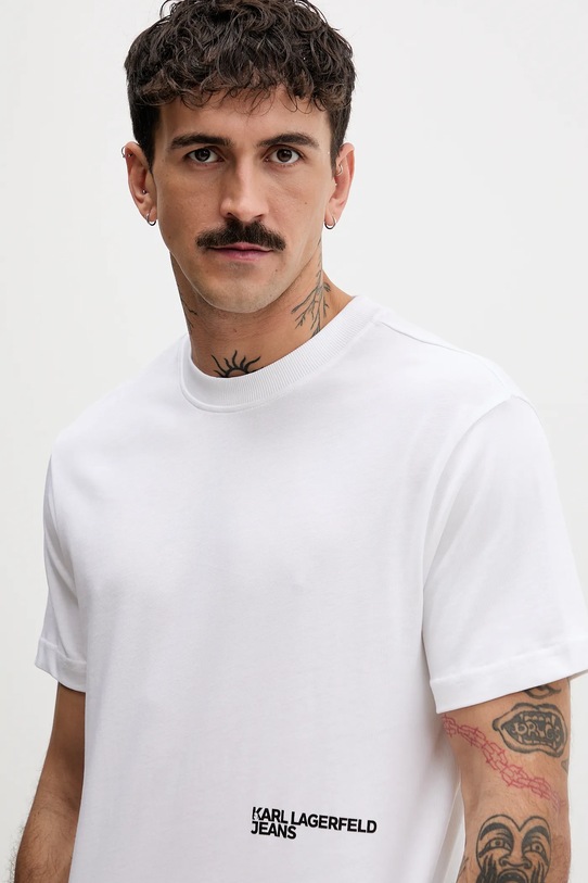 Karl Lagerfeld Jeans t-shirt bawełniany biały B1M17069
