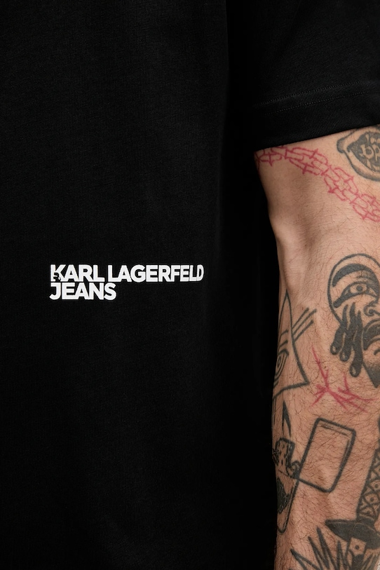 Βαμβακερό μπλουζάκι Karl Lagerfeld Jeans B1M17069 μαύρο