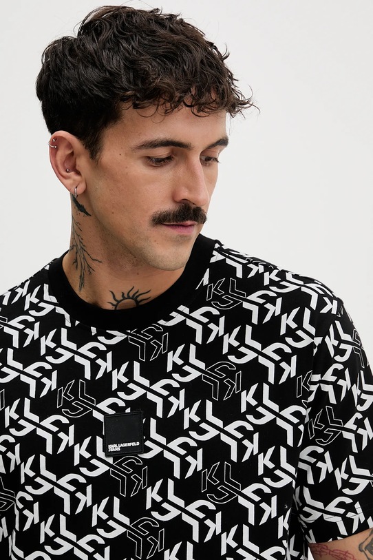 Karl Lagerfeld Jeans t-shirt bawełniany czarny B1M17070
