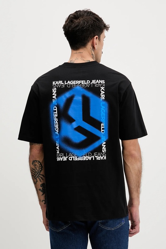 Karl Lagerfeld Jeans t-shirt bawełniany nadruk czarny B1M17073