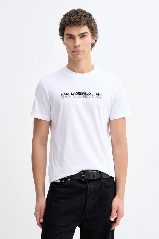 Karl Lagerfeld Jeans t-shirt bawełniany nadruk biały B1M17063