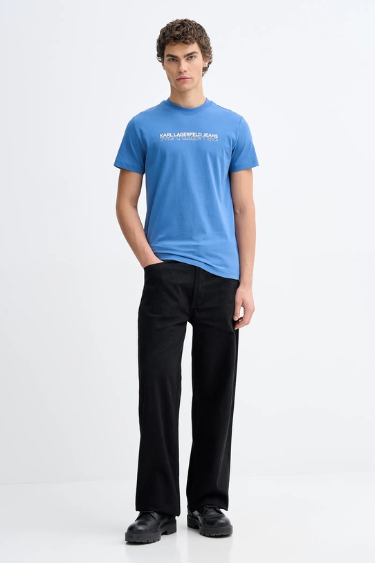 Karl Lagerfeld Jeans t-shirt bawełniany B1M17063 niebieski SS26