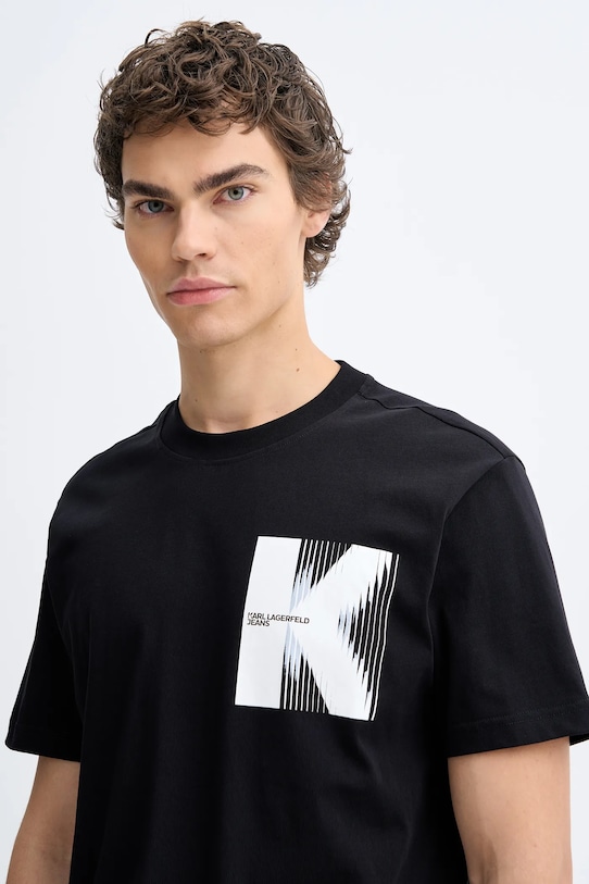 Karl Lagerfeld Jeans t-shirt bawełniany czarny B1M17066