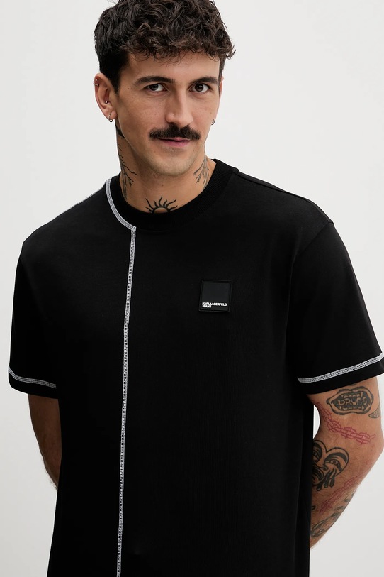 Karl Lagerfeld Jeans t-shirt bawełniany czarny B1M17068