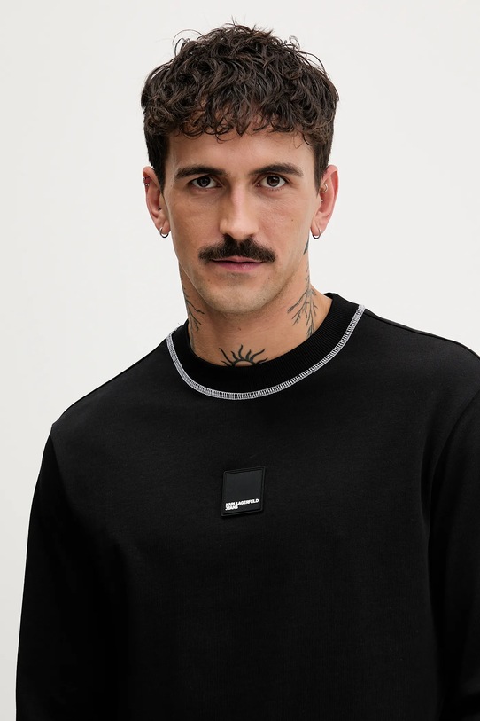 Karl Lagerfeld Jeans longsleeve bawełniany czarny B1M17071