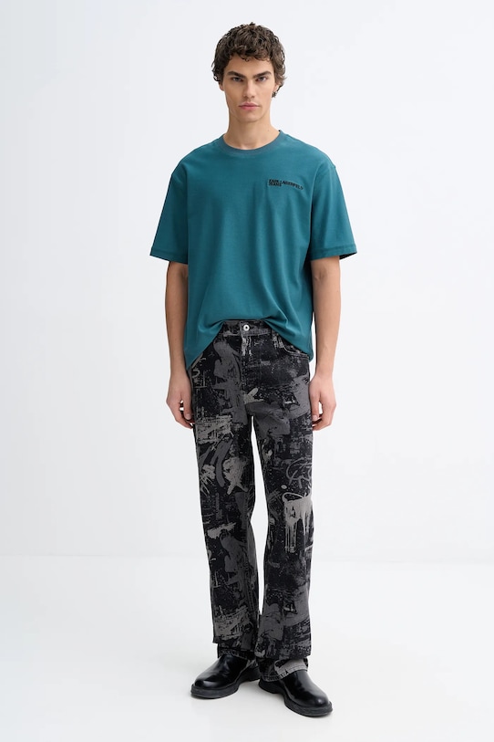 Karl Lagerfeld Jeans t-shirt bawełniany B1M17072 turkusowy SS26