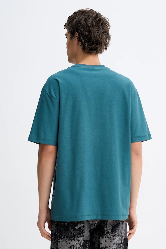 Odzież Karl Lagerfeld Jeans t-shirt bawełniany B1M17072 turkusowy