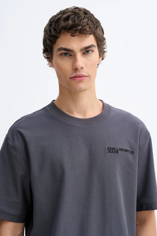 Karl Lagerfeld Jeans t-shirt bawełniany szary B1M17072