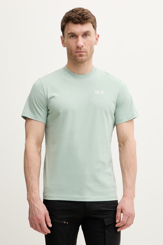 Jack Wolfskin t-shirt męski bawełniany Essential zielony A65917