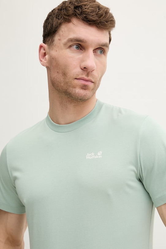 Jack Wolfskin t-shirt męski bawełniany Essential zielony A65917