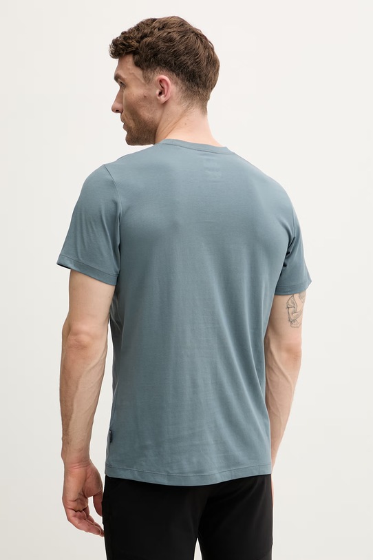 Ρούχα Jack Wolfskin t-shirt Ανδρικό βαμβακερό Carefree A66090 τιρκουάζ