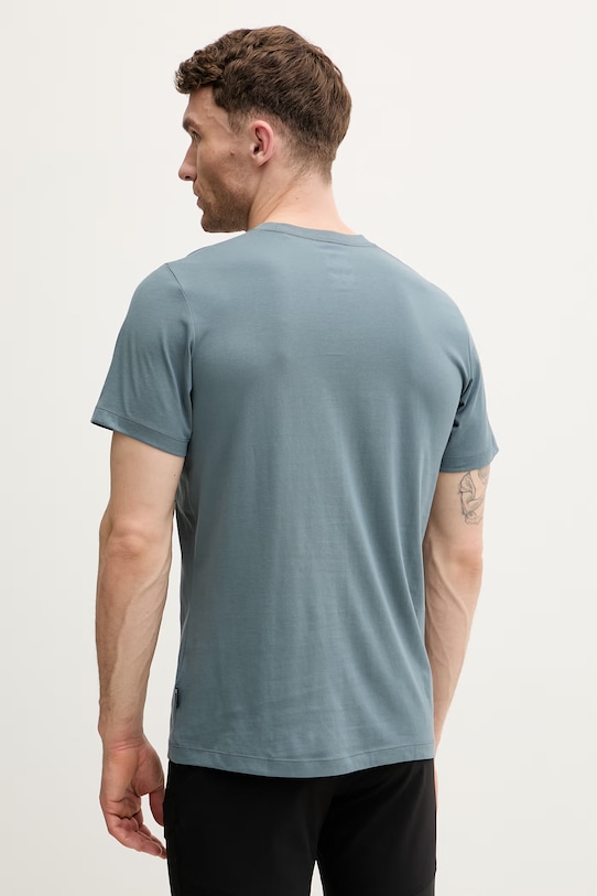 Ρούχα Jack Wolfskin t-shirt Ανδρικό βαμβακερό Carefree A66090 τιρκουάζ
