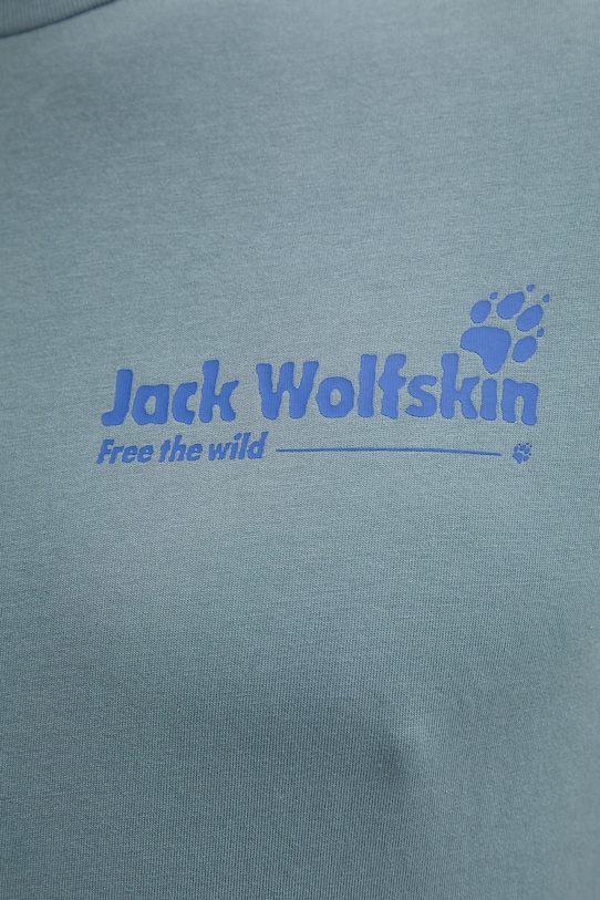 Jack Wolfskin t-shirt Ανδρικό βαμβακερό Confident A65919 τιρκουάζ