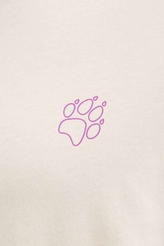 Jack Wolfskin t-shirt męski bawełniany Celebrate The Paw A65915 beżowy