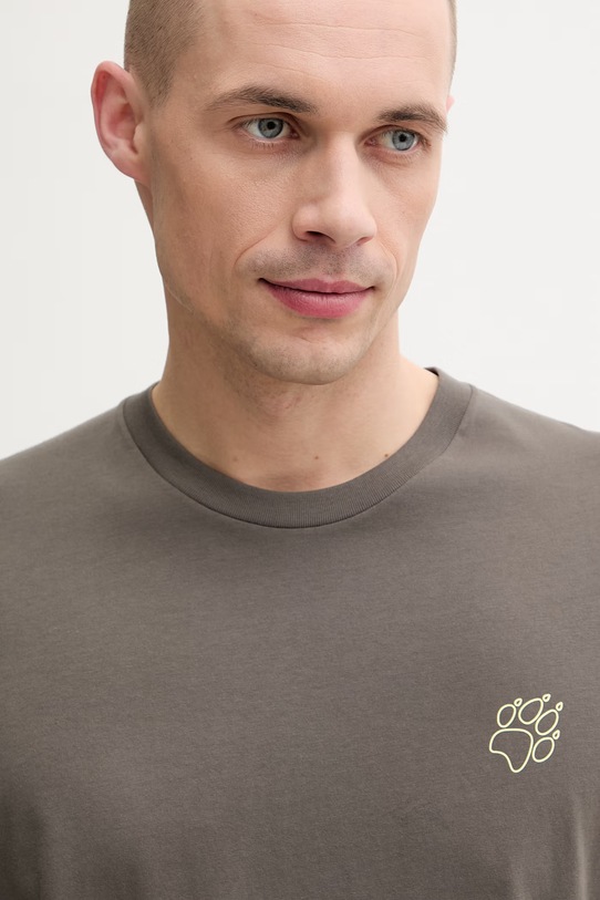 Jack Wolfskin t-shirt męski bawełniany Celebrate The Paw szary A65915