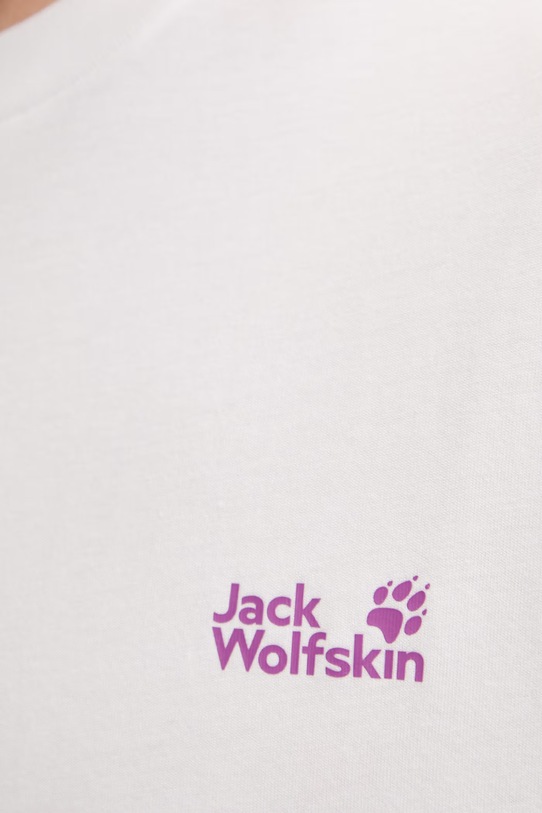 Jack Wolfskin t-shirt treningowy męski bawełniany Celebrate The Paw A65912 biały
