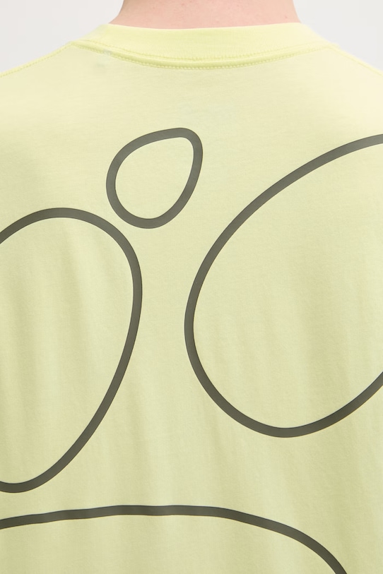 Jack Wolfskin tréningové tričko pánske bavlnené Celebrate The Paw A65912 žltá