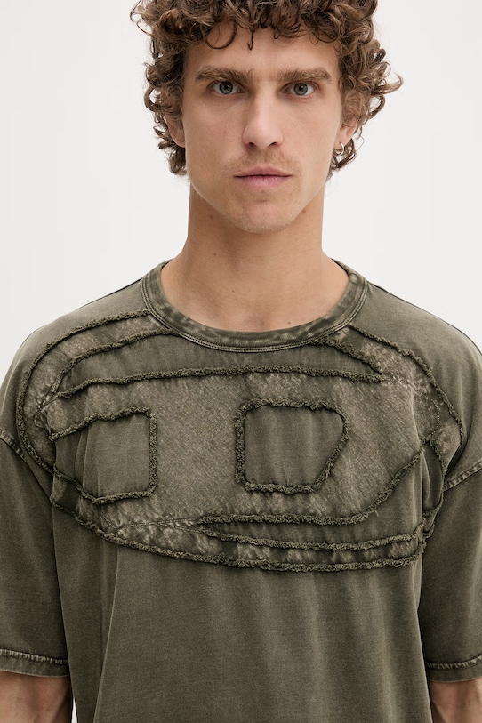 Diesel t-shirt męski bawełniany T-BOXT-DEN zielony A19545.0HGBX