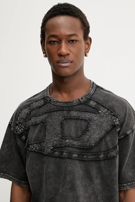 Diesel t-shirt bawełniany T-BOXT-DEN szary A19545.0HGBX