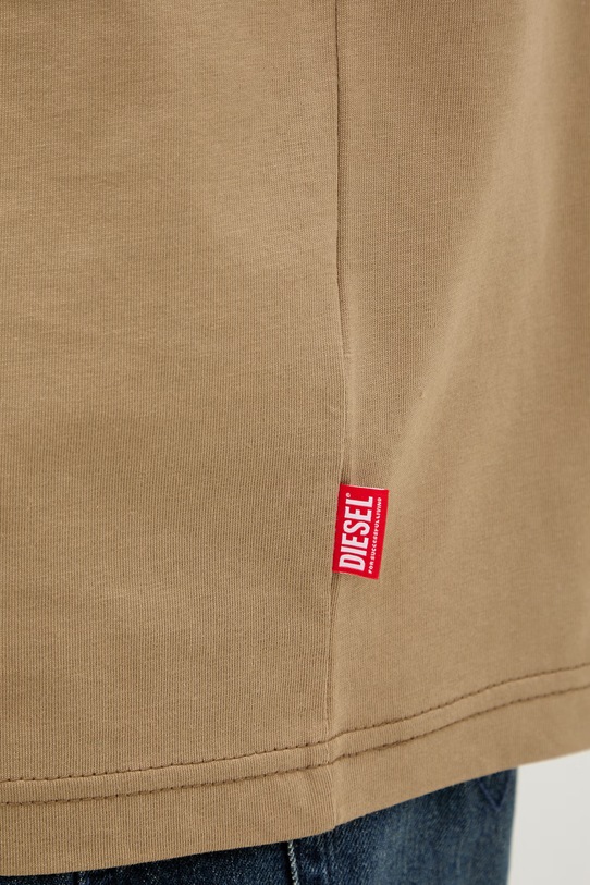 Diesel t-shirt męski bawełniany T-ADJUST-V2 A19971.0QIAM beżowy
