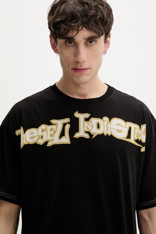 Diesel t-shirt męski bawełniany T-BOXT-V3 czarny A19983.0QIAM