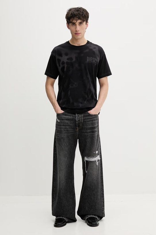 Diesel t-shirt damski bawełniany T-NORM-V7 A19995.0LJBS czarny SS26