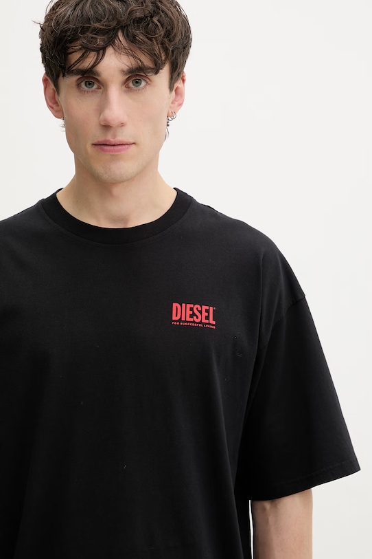 Diesel t-shirt bawełniany T-BOXT-BISK czarny A20036.0EPCA