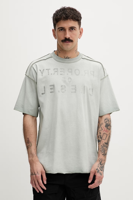 Odzież Diesel T-shirt męski bawełniany T-LOOK A20226.0QMBT zielony