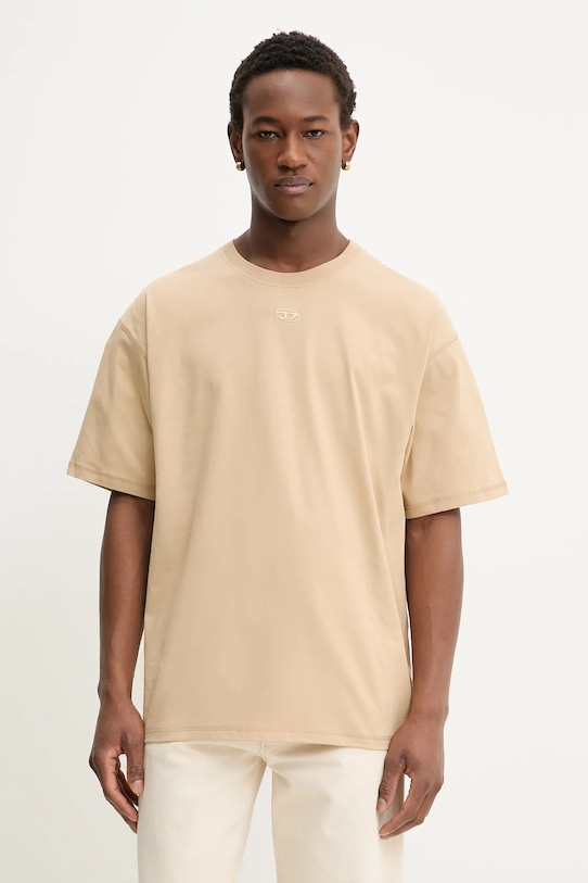Diesel t-shirt bawełniany T-LUCIEN-IHBI bawełna beżowy A21562.0PLAT