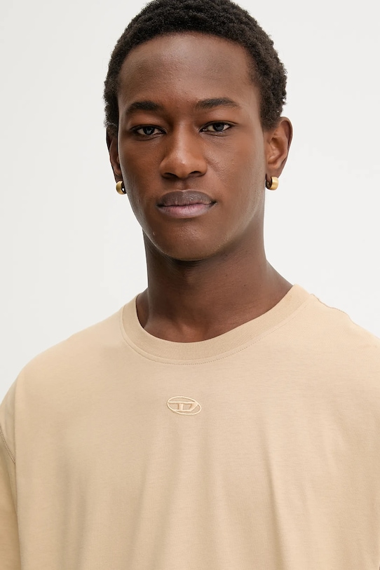 Diesel t-shirt bawełniany T-LUCIEN-IHBI beżowy A21562.0PLAT