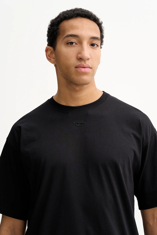 Diesel t-shirt bawełniany T-LUCIEN-IHBI czarny A21562.0PLAT