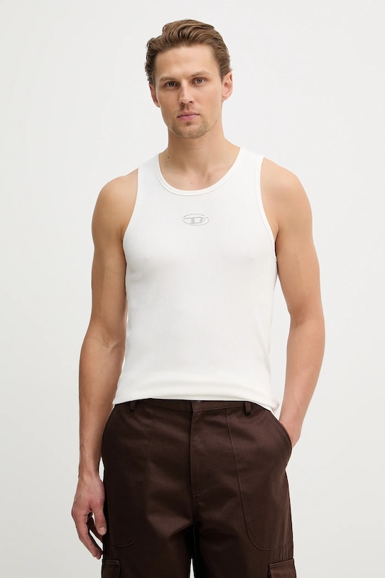 Diesel t-shirt T-LIFTY-IOD z elastanem beżowy A21742.0JMBA