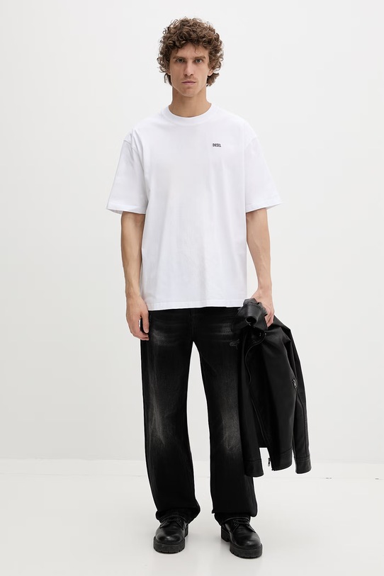Diesel T-shirt męski bawełniany T-BOGGY-V3 A22482.0PLAT biały SS26