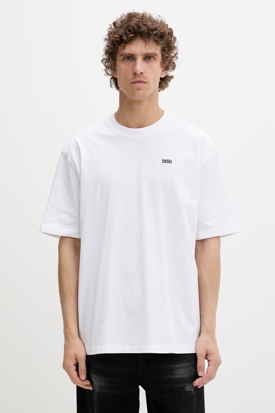 Odzież Diesel T-shirt męski bawełniany T-BOGGY-V3 A22482.0PLAT biały