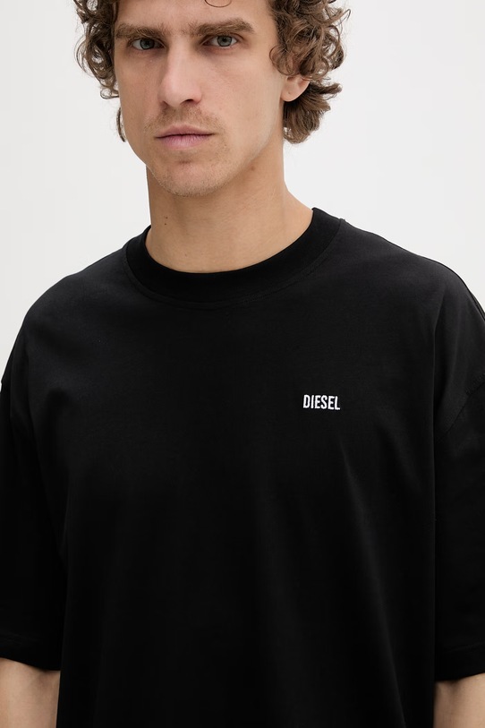 Diesel T-shirt męski bawełniany T-BOGGY-V3 czarny A22482.0PLAT