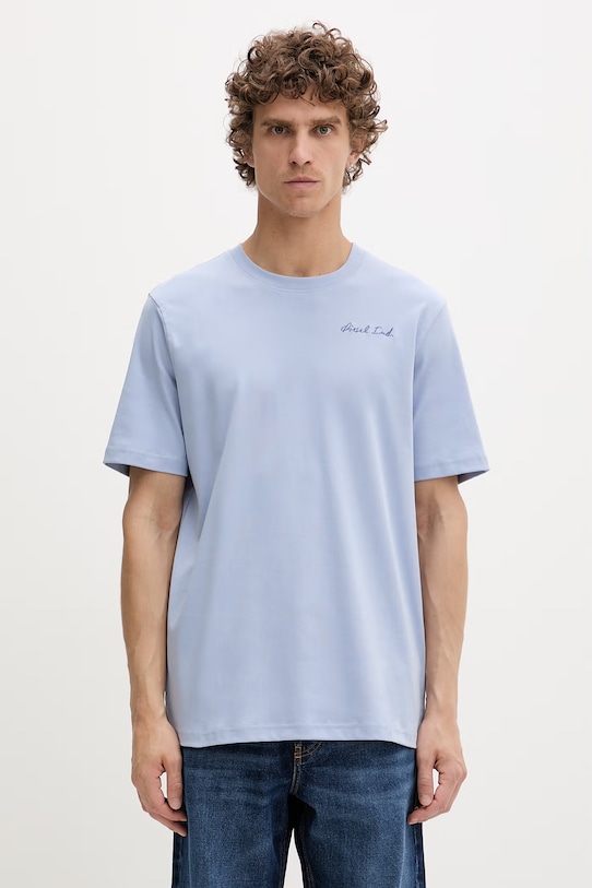Diesel t-shirt męski bawełniany T-ADJUST-V11 niebieski A22495.0AIJU