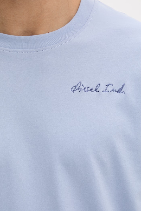 Diesel t-shirt męski bawełniany T-ADJUST-V11 A22495.0AIJU niebieski