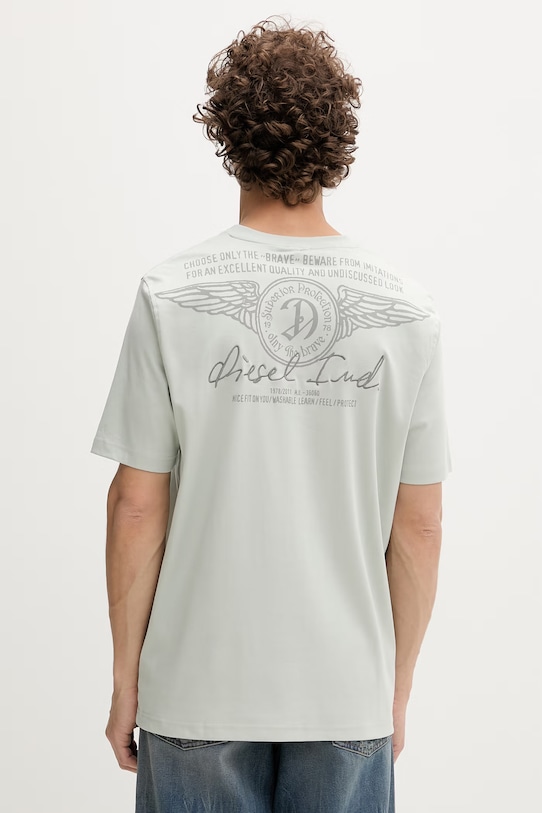 Odzież Diesel t-shirt męski bawełniany T-ADJUST-V11 A22495.0AIJU zielony