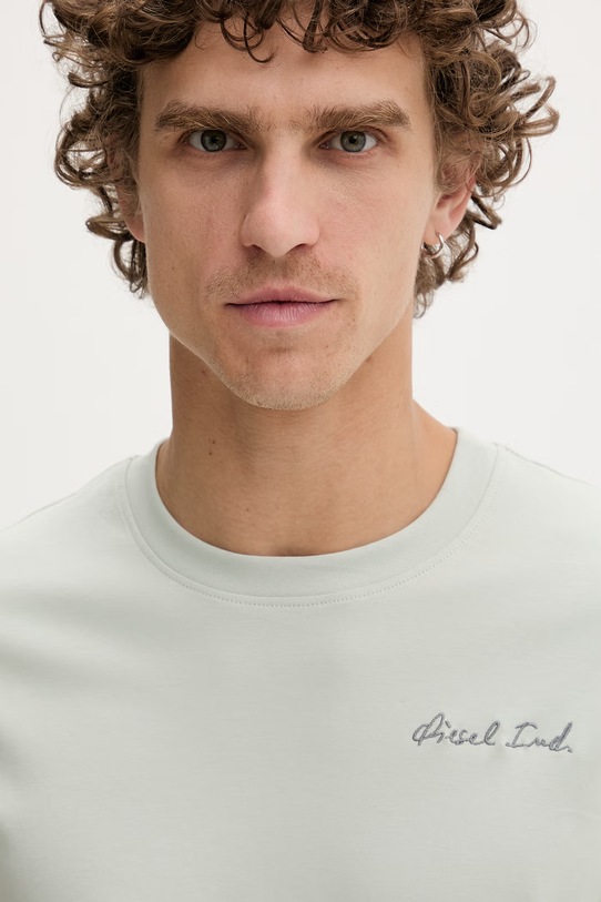 Diesel t-shirt męski bawełniany T-ADJUST-V11 zielony A22495.0AIJU