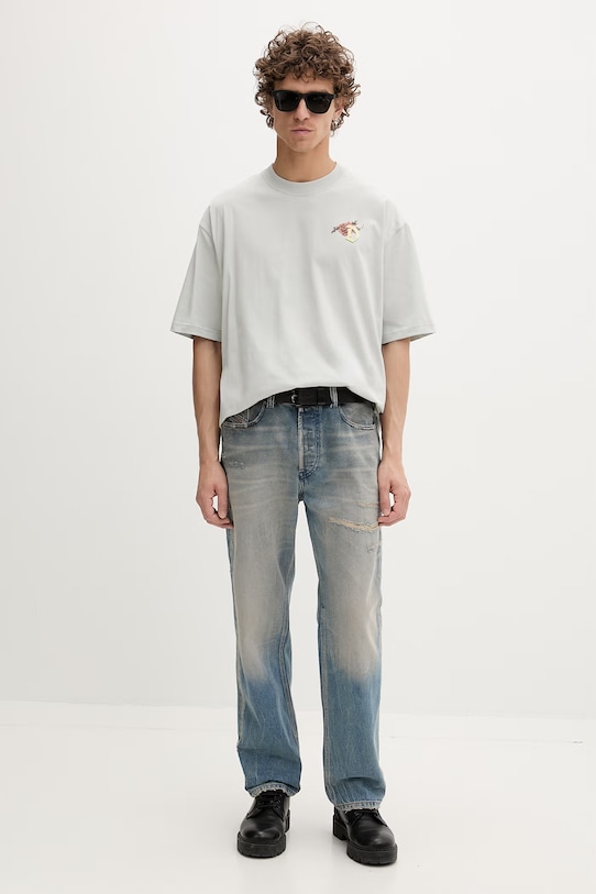 Diesel t-shirt męski bawełniany T-BOGGY-V4 A22497.0PLAT szary SS26