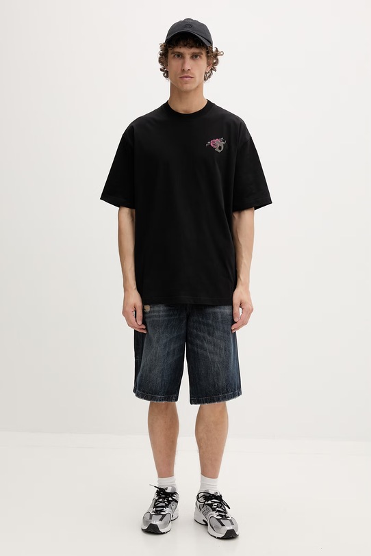 Diesel t-shirt męski bawełniany T-BOGGY-V4 A22497.0PLAT czarny SS26