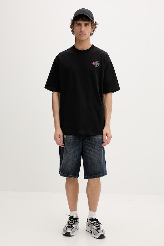 Diesel t-shirt męski bawełniany T-BOGGY-V4 A22497.0PLAT czarny SS26