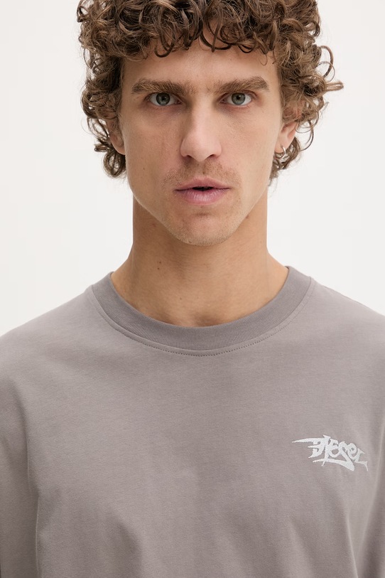 Diesel t-shirt męski bawełniany T-BOGGY-V5 szary A22500.0PLAT