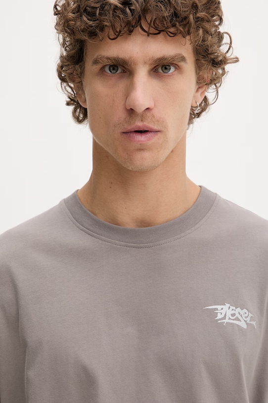 Diesel t-shirt męski bawełniany T-BOGGY-V5 szary A22500.0PLAT