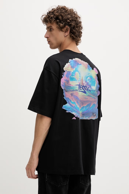 Diesel t-shirt męski bawełniany T-BOGGY-V5 czarny A22500.0PLAT