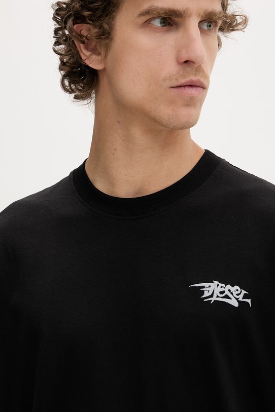 Diesel t-shirt męski bawełniany T-BOGGY-V5 czarny A22500.0PLAT