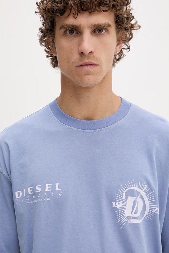 Diesel t-shirt męski bawełniany T-BOGGY-V6 niebieski A22505.0WICU