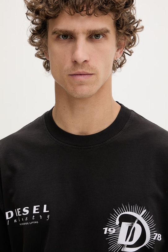 Diesel t-shirt męski bawełniany T-BOGGY-V6 czarny A22505.0WICU